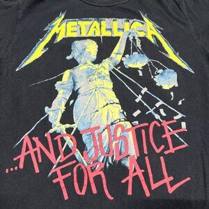 Metallica and Justice for All T-Shirt Men's Small Pullover Double Sided Black